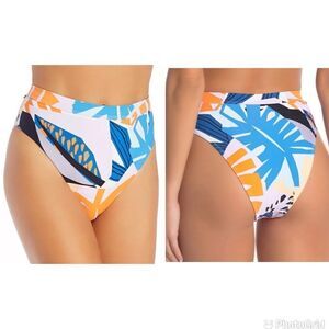 NEW Red Carter High Waist High Leg Tropical Bikini Bottom XS